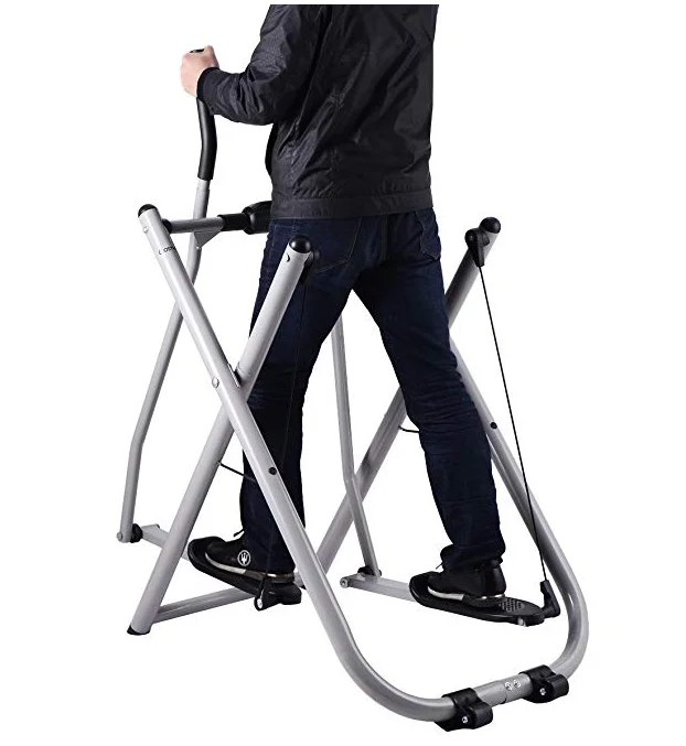 Folding Air Walk Trainer Fitness Exercise Elliptical Machine Stepper Glider for Gym Home Office with LCD Monitor