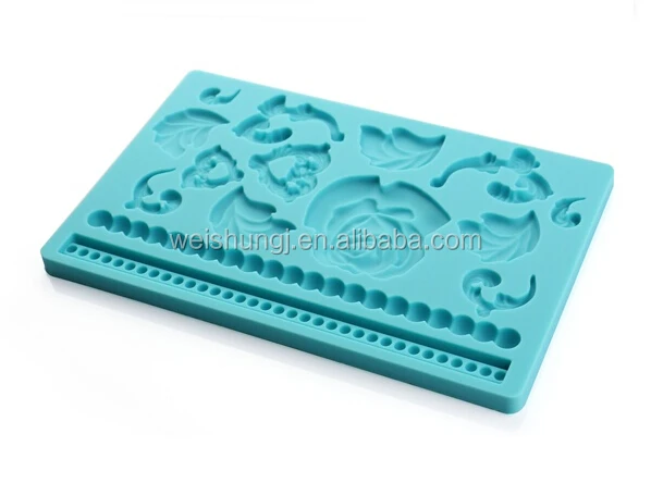Custom Different Pattern Sugar Lace Baking Mat Silicone Fondant Molds Cake Tools For Decorating