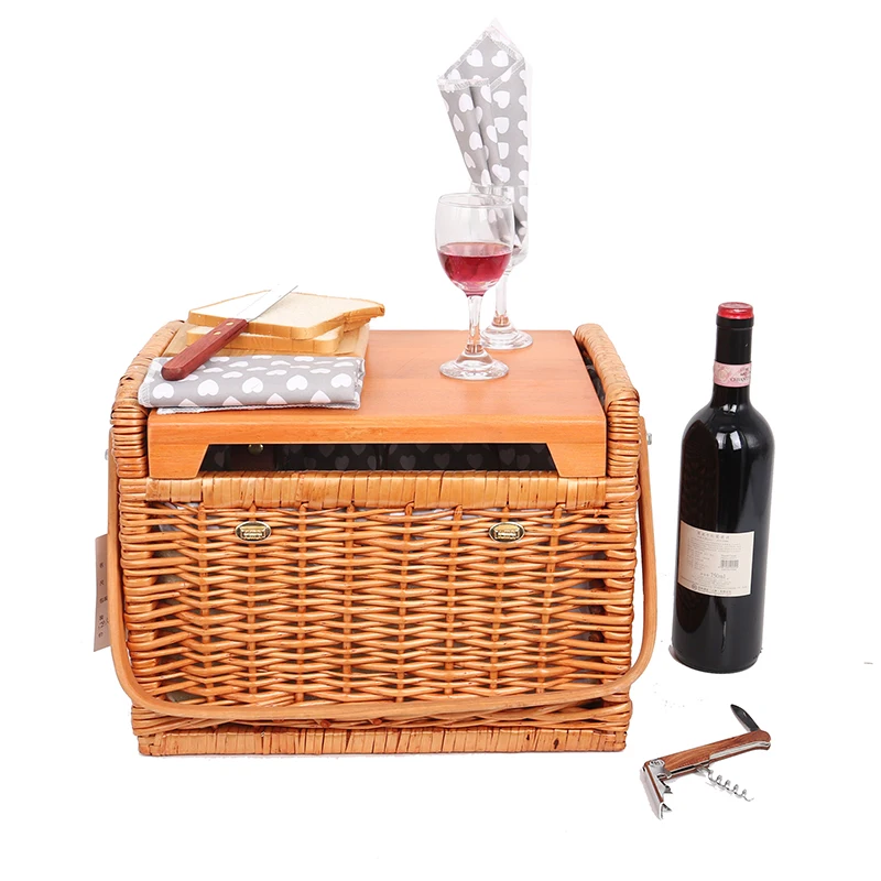 Discount Luxury Baskets Wicker Picnic Basket With Cutlery