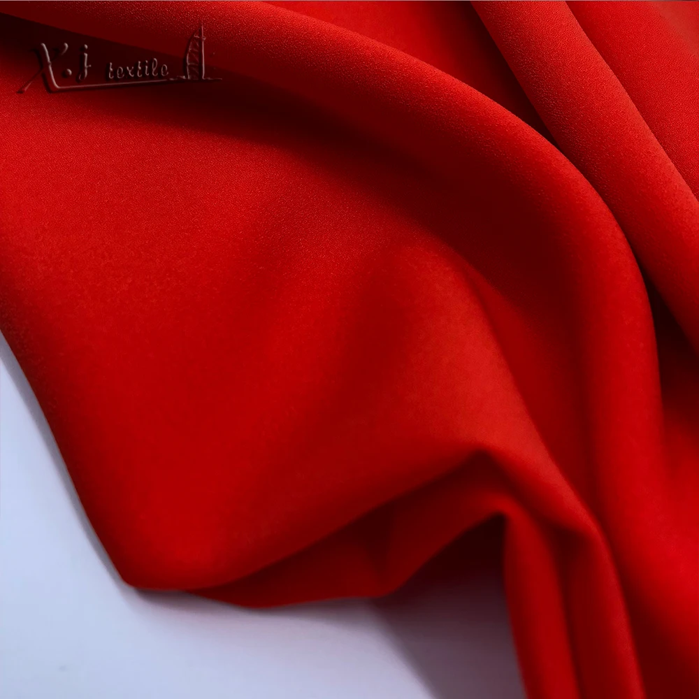 Polyester stretch fabric Moss Crepe Like Linen Fabric