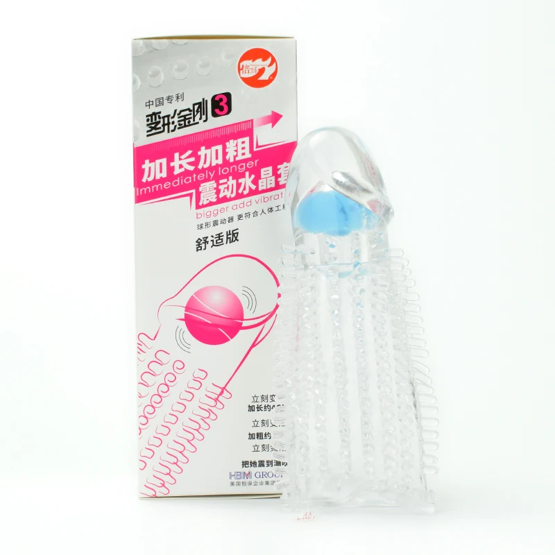 Vibrating spike condom for man strap on penis and extender sleeves