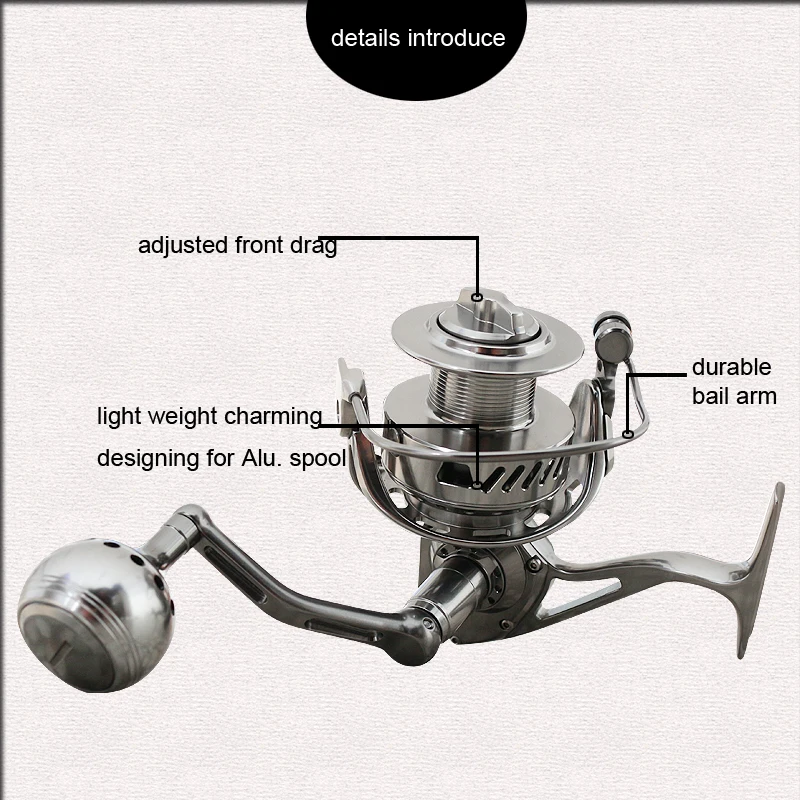 High gear ratio metal sea fishing spinning reel