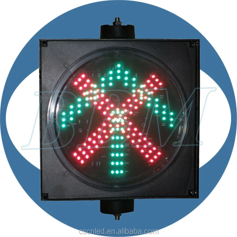 red cross green arrow 200mm traffic light