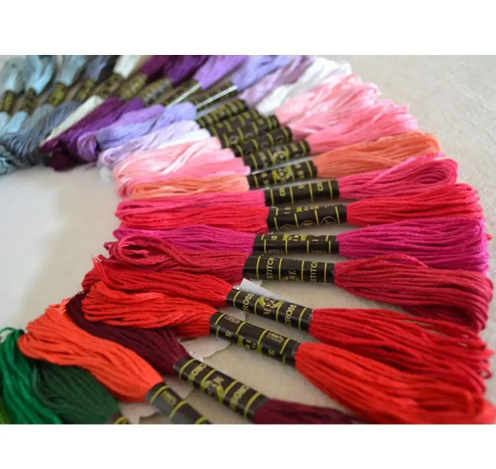 
100 Skeins Embroidery Premium Multi Color Cross Stitch Threads Embroider Machine 