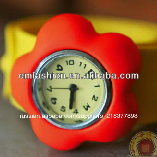 мода дешевые милый цветок формы силиконовые кварцевые часы пощечину смотреть малыша