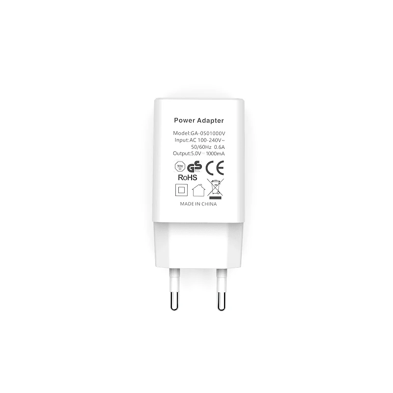 5V 1A European standard mobile phone charger CE GS RoHS certified EU high quality intelligent USB charger