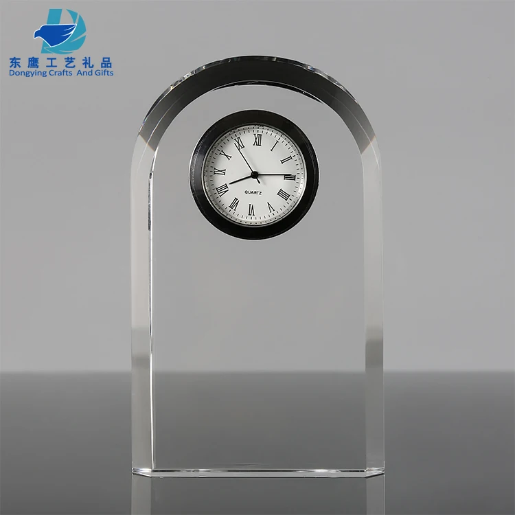 hot selling desk clock wedding favors crystal gifts anniversary souvenirs with custom logo