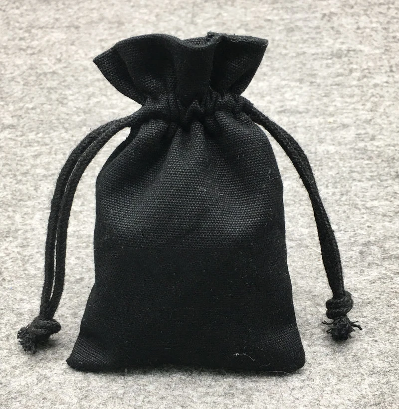 Wholesale Custom Logo Black Ecological Cotton Bag For Packaging