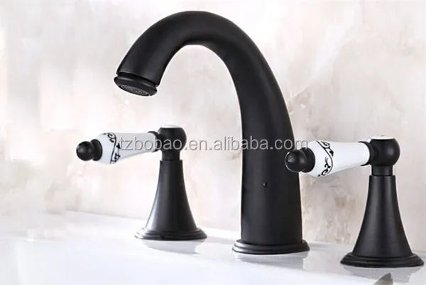 Модель 9306B Классический Стиль Двойной Ручкой Горячей и Холодной Воды ОРБ Цвет Латунь 3 Отверстие ШАР Воды Кран