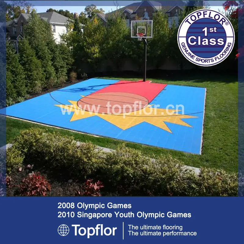 
Vinyl Tartan Basketball Court Interlocking Flooring For Residential Area 