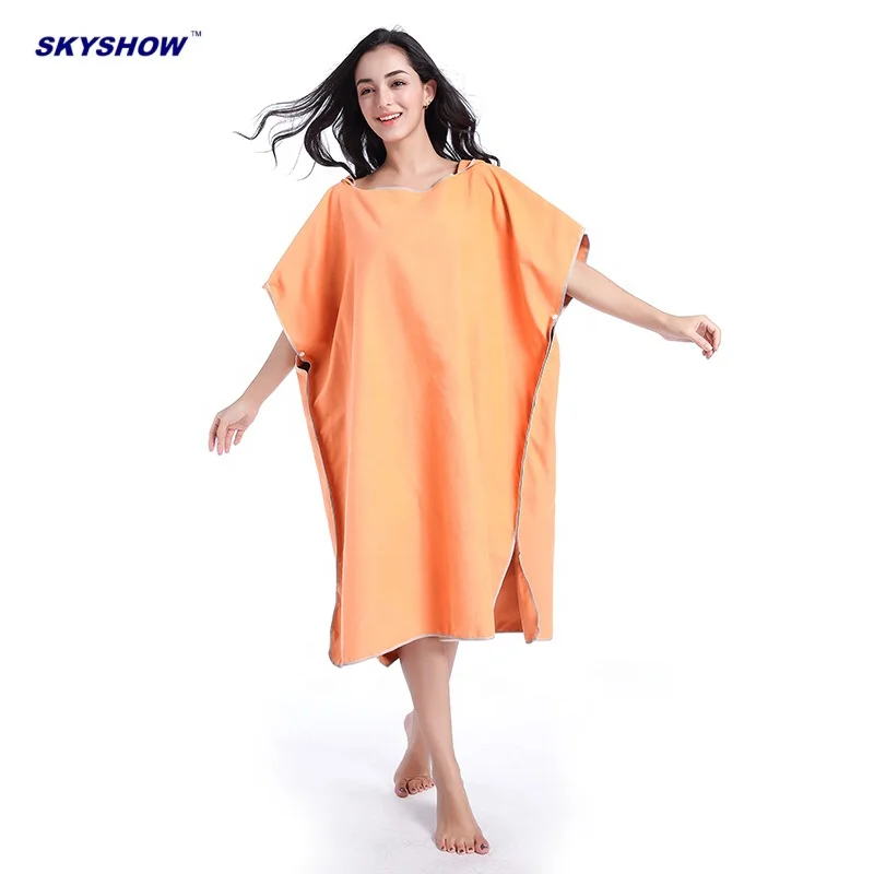 Wholesale Microfiber Women and Adults Hooded Poncho Beach Towel