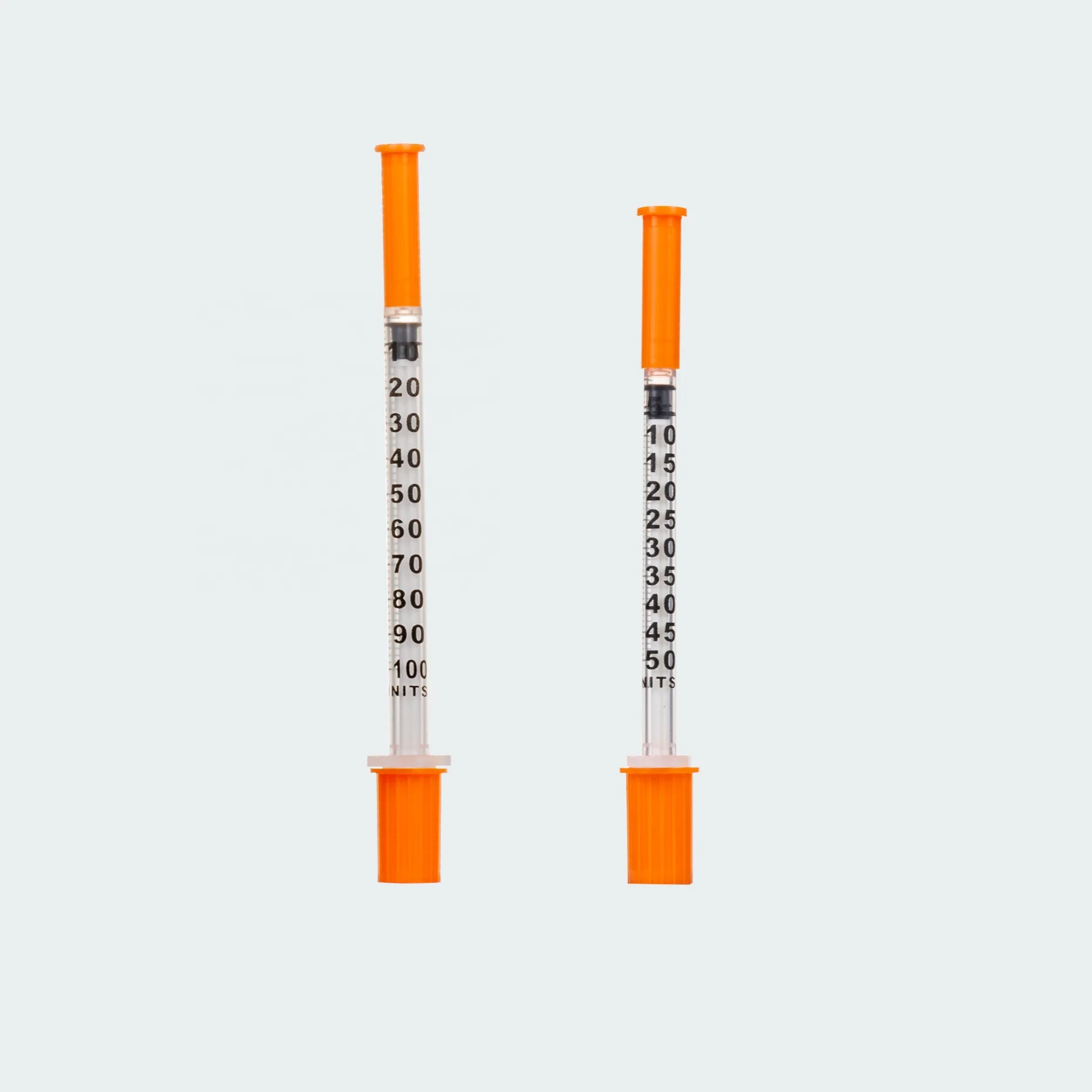 
CE approved u-100/u-40 colored insulin syringe with needle sizes 