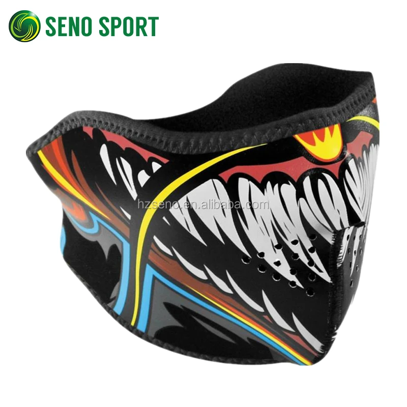 Dustproof Windproof Neoprene Skull Half Face Mask For Bikers
