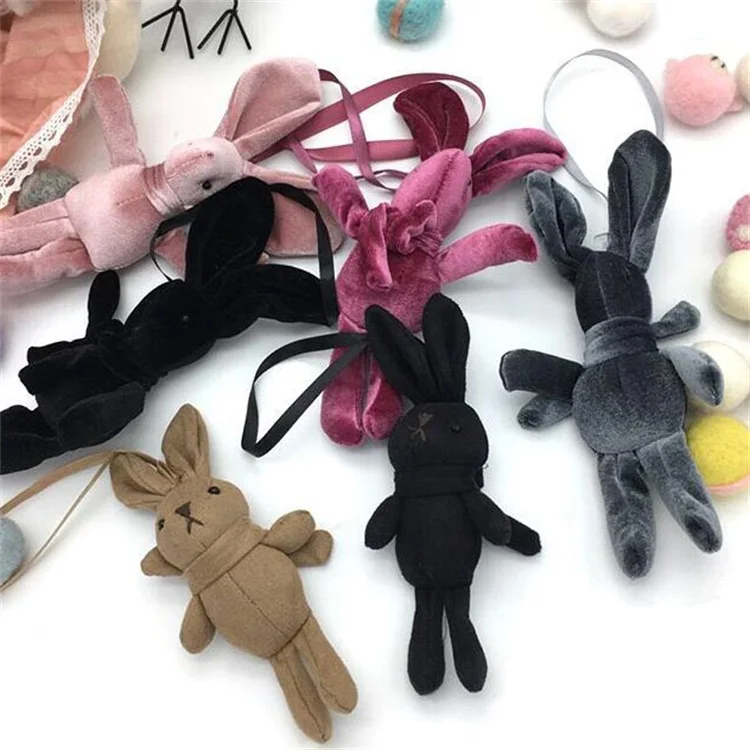 colorful wholesale plush rabbit toy plush animal toy put in the bunch of flowers plush toy
