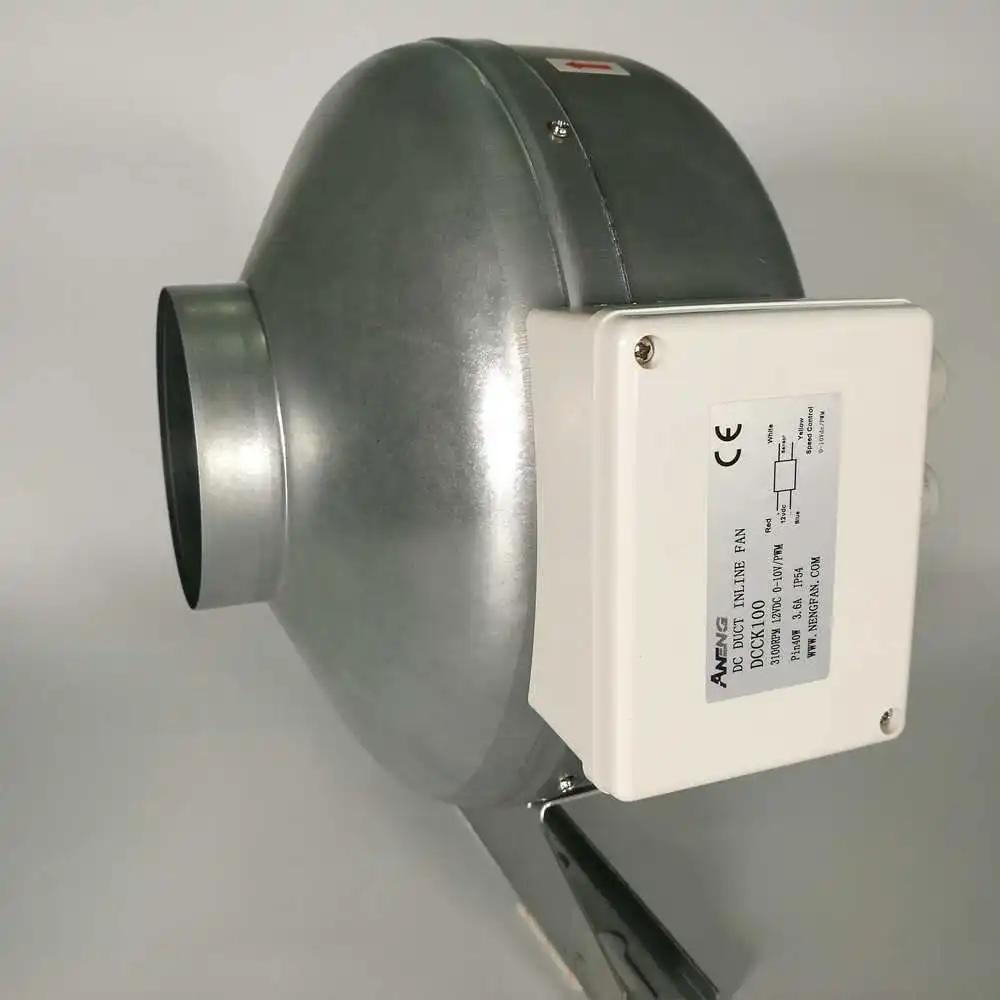 12v 24v metal 100mm inline fan for air ventilation