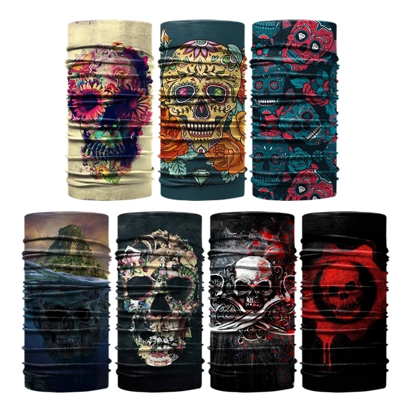 
Multifunctional Custom Skull Face Mask Seamless Tube Bandana 