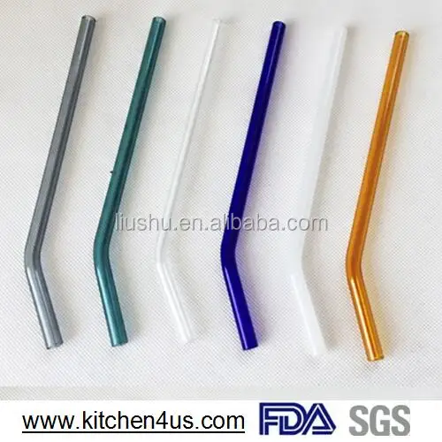 20cm dia.8mm Borosilicate glass drinking bent straws
