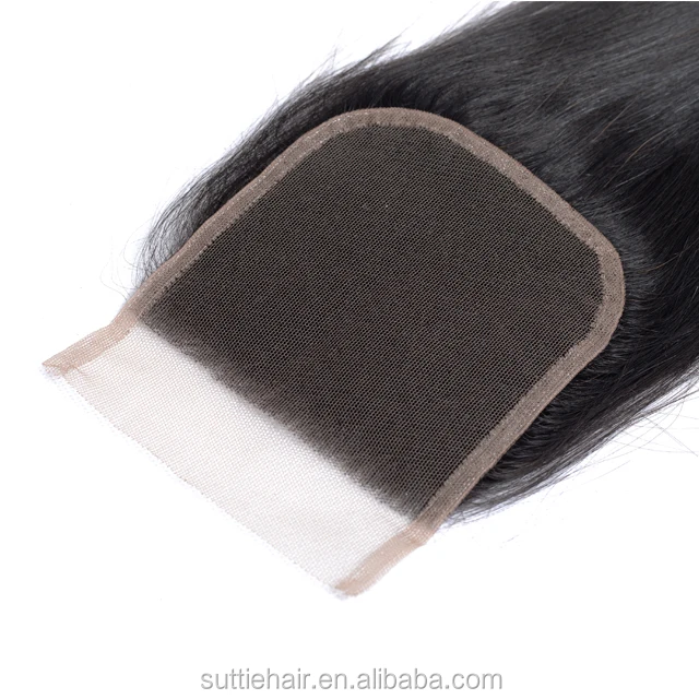 
Virgin Human Hair Closure Lace Frontal Brazilian 9A Grade 4*4 Natural Black Color Remy Hair Hair Bulk Silky Straight Wave >=50% 