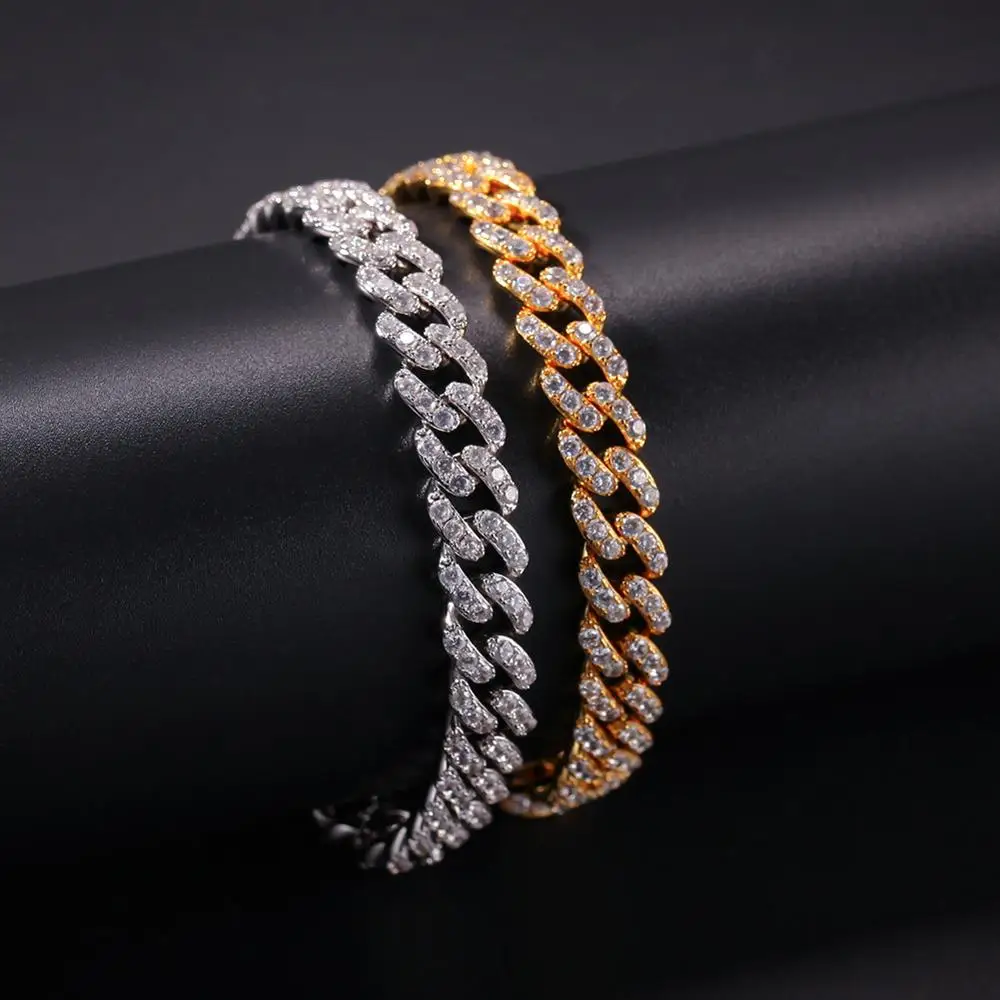 Hiphop Men Women Iced Out 9mm Cuban CZ Link Chain	Bling Miami Cuban Necklace New Arrivals Rapper Jewelries