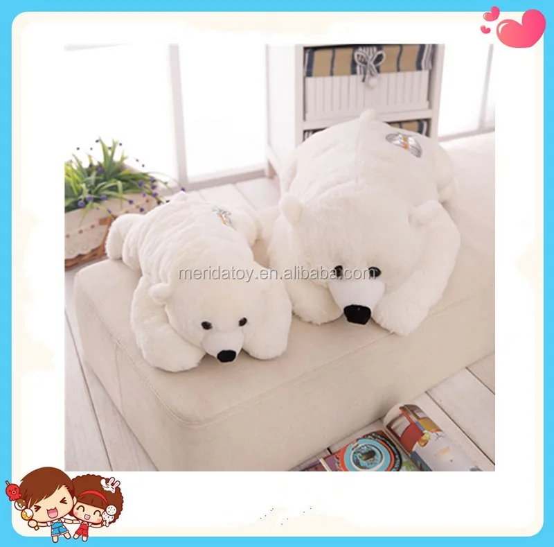 lifelike soft stuffed plush white bear toy cushion polar bear toy for kids
