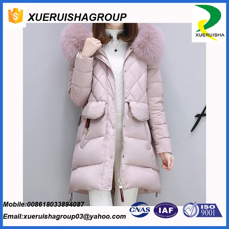 
waterproof european style womens long section down jacket 