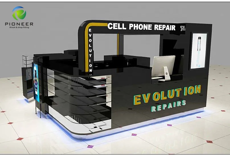 
Pioneer Custom Mobile Phone Case Display Showcase Stand Cell Phone Kiosk Cellphone Shop Counter Design 