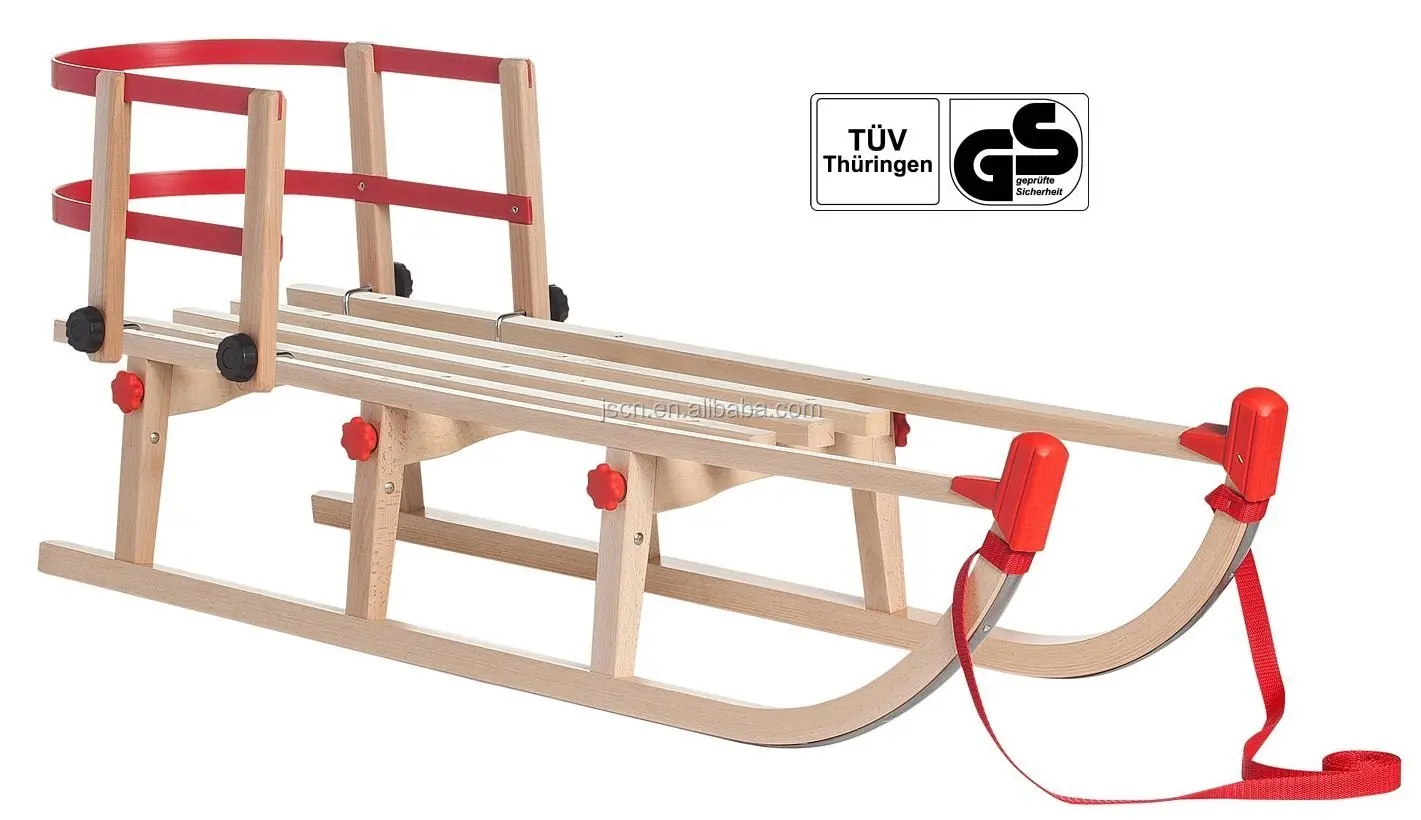 
2014 New Improved Fold Wood Snow Sledge Sled Sleigh 