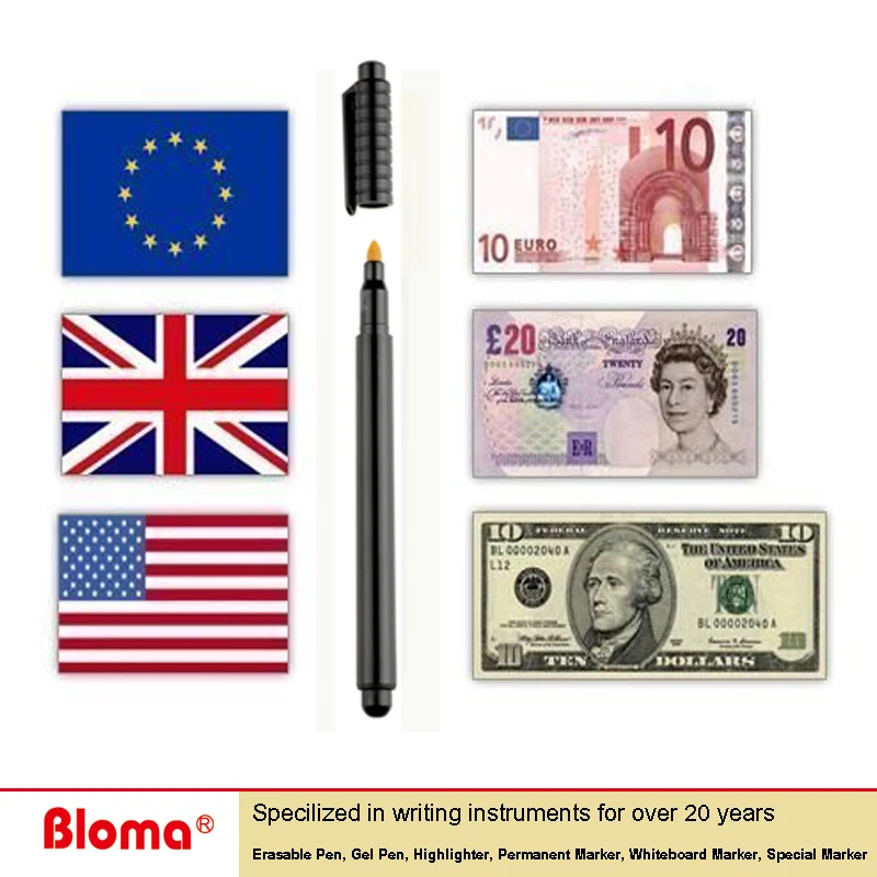  Лидер продаж ручки для обнаружения поддельных денег Bloma Pro универсальные банкнот
