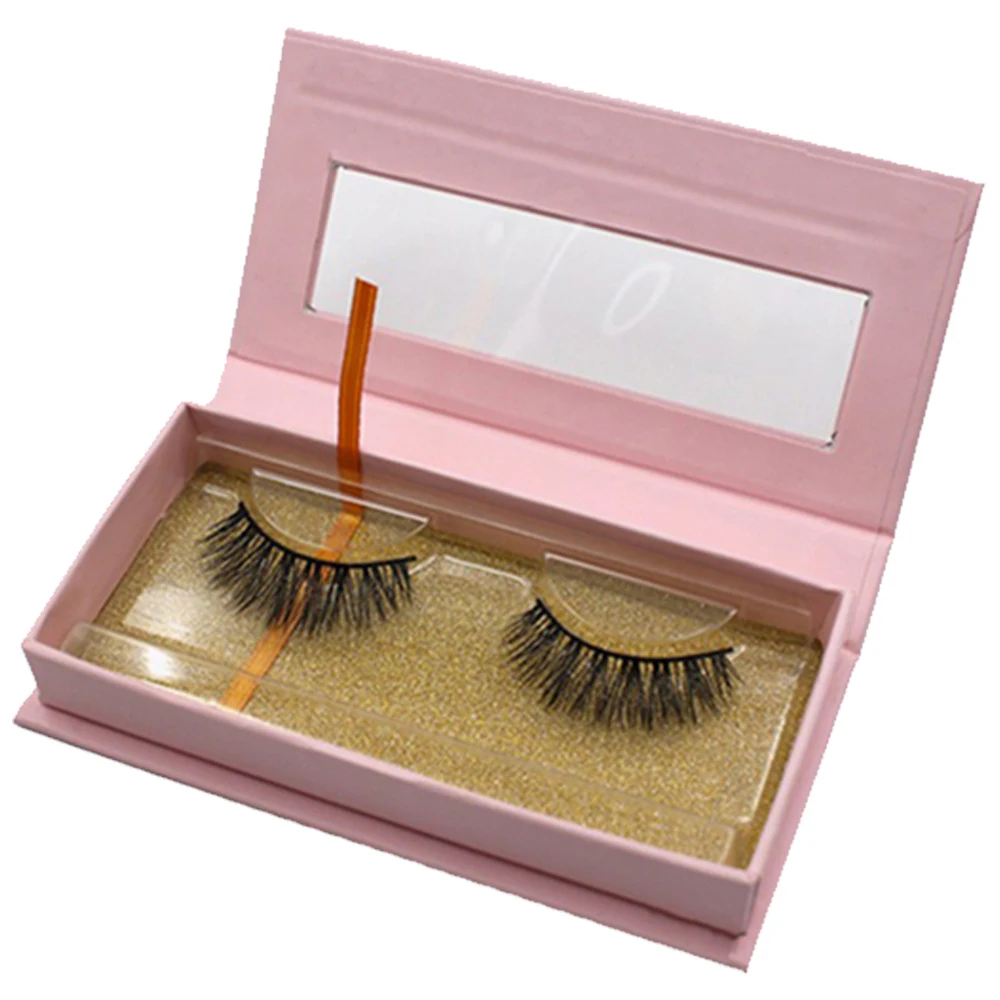 custom handmade hard eyelash box and cheap eyelash box packaging with white PVC tray for eyelash packaging