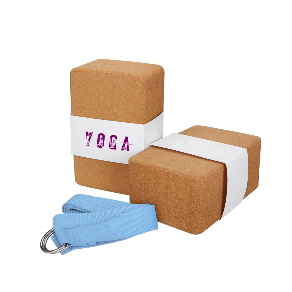 China Supplier Anti-slip Reusable Bleed-Free Organic Natural Cork yoga block with logo