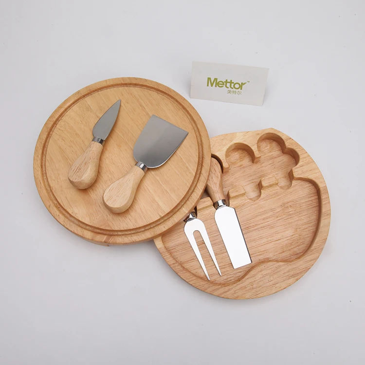 
Bamboo wood Combined small cheese knife board set 
