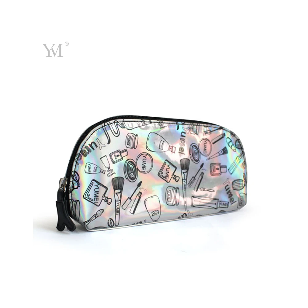 
Factory direct wholesale protective exw price in usd custom logo shiny laser pvc leather cosmetic travel bag 