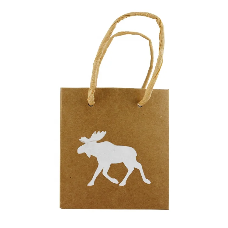 Mini kraft flower carrier bags Logo Printed Brown pot boxes seed planter with twisted Paper handle