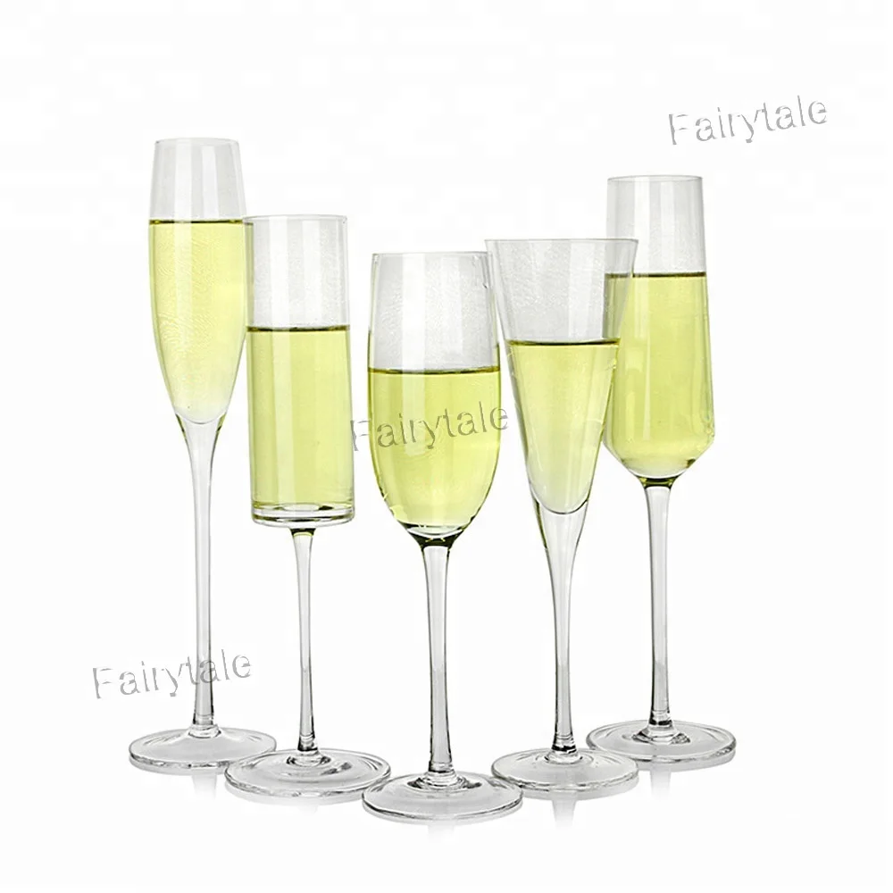 
Party Anniversary Drinking Glassware Decorative Stem Flute Clear Champagne Glasses 