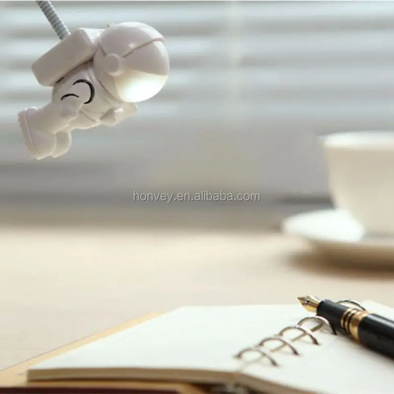 
New Style Cool Astronaut Spaceman USB LED Adjustable Night Light For Computer PC Lamp Desk Light Pure White 