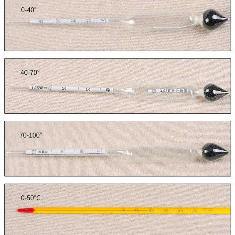 Alcohol meter Alcoholmeter detector alcohol measuring tool alcohol tester wine Hydrometer bar Set with Thermometer