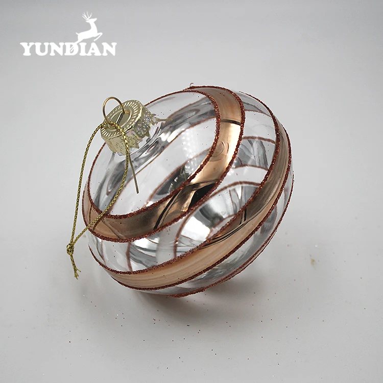 Factory Custom Christmas Tree Ornaments Onion Shaped Clear Glass Ball Baubles For Holiday Gift and Decoration