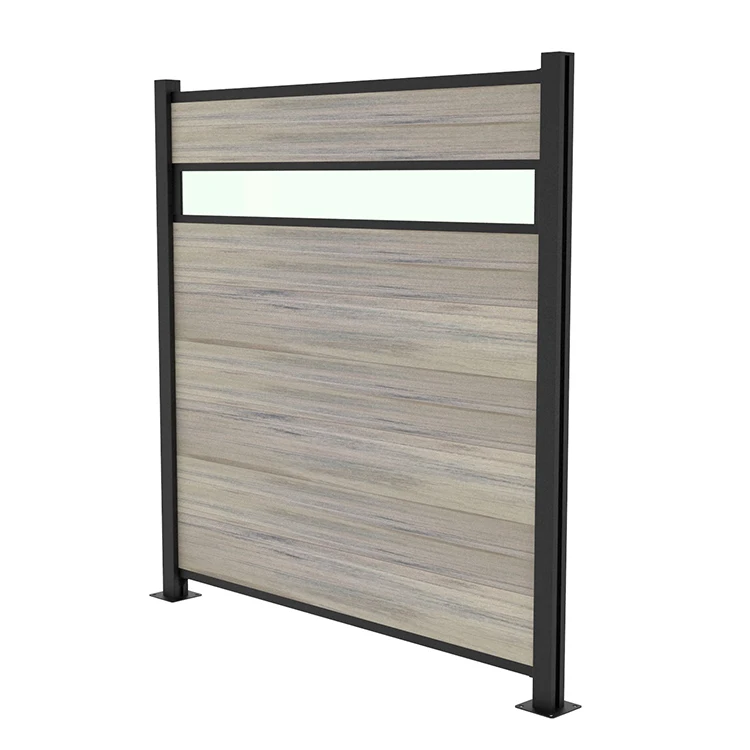 Wood Plastic Composite Slat Fence Panel Garden WPC Aluminum DIY Fence