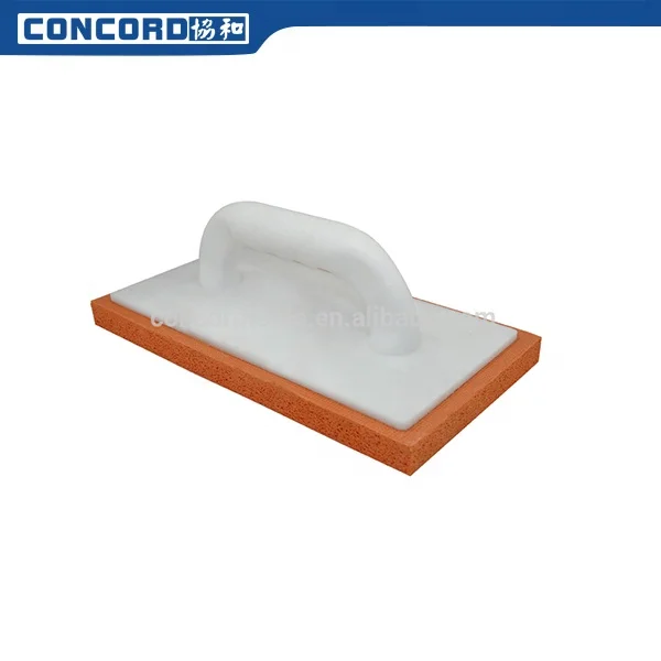 High density orange masonry float with plastic handle sponge plastering trowel