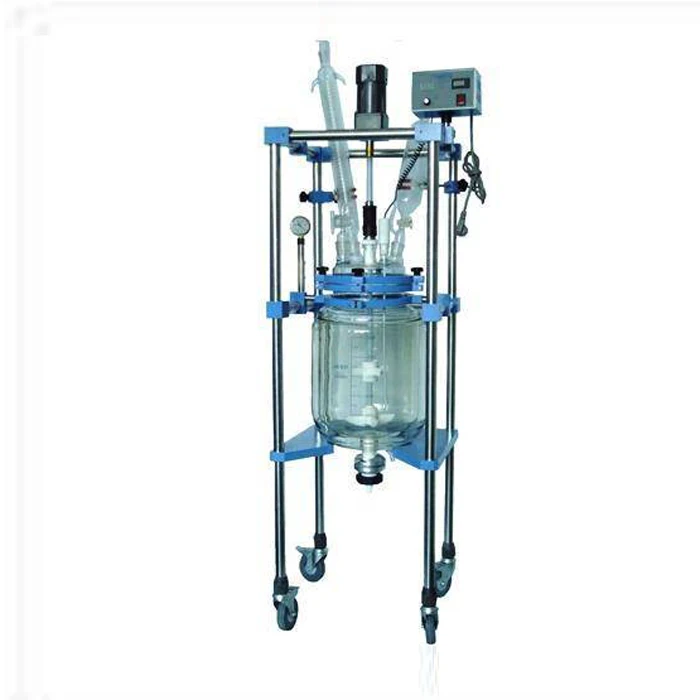Laboratory Double-layer Jacketed Stirred Wave Bioreactor ,Alcohol Glass Reactor,Multi-usage jacket reactor