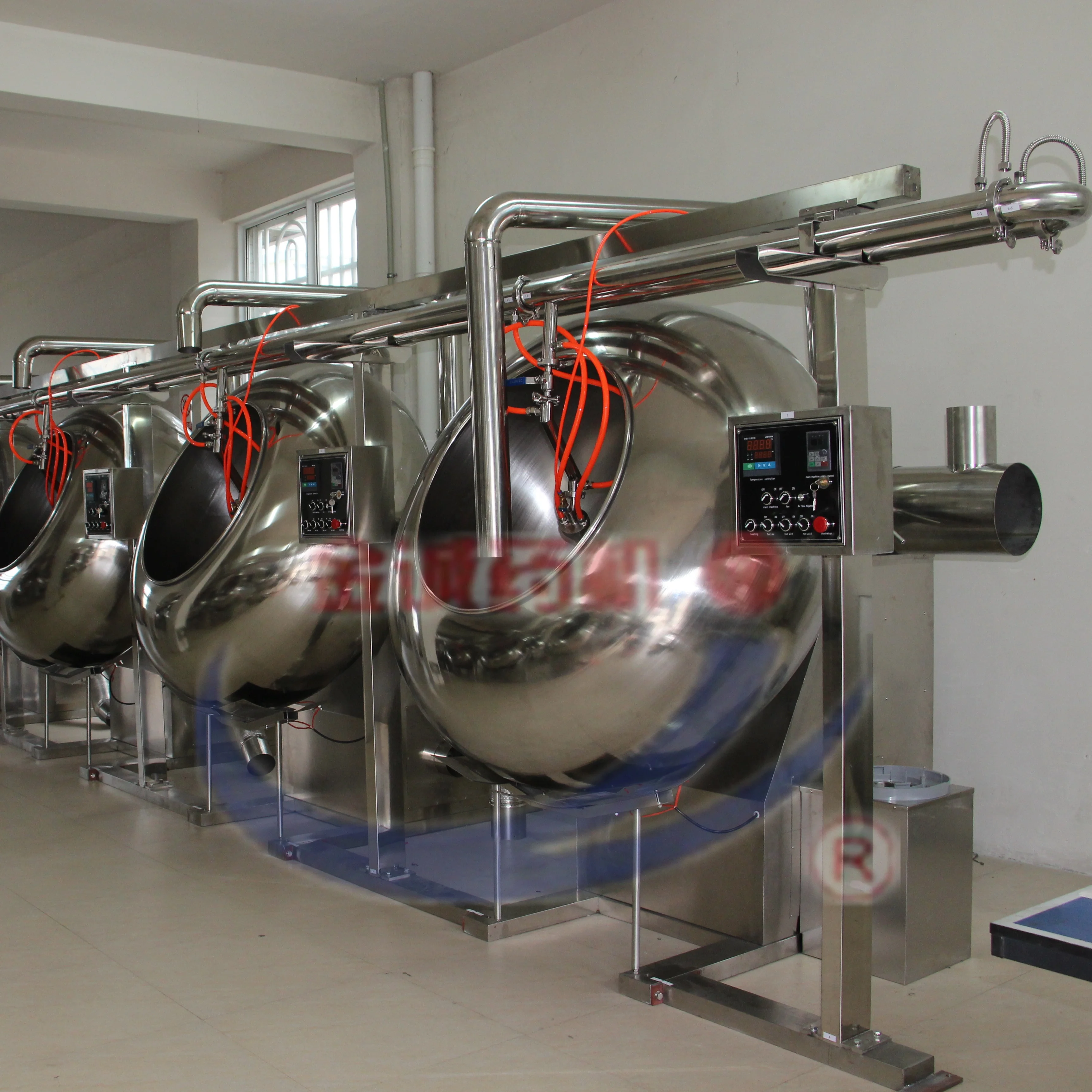 wide output range commercial industrial Caramelized nuts sugar chocolate coating pan machine