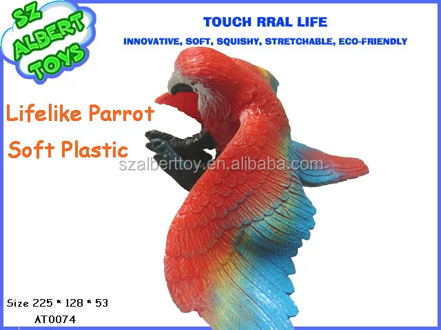 squishy stuffed animals plastic life like parrot tpr toys