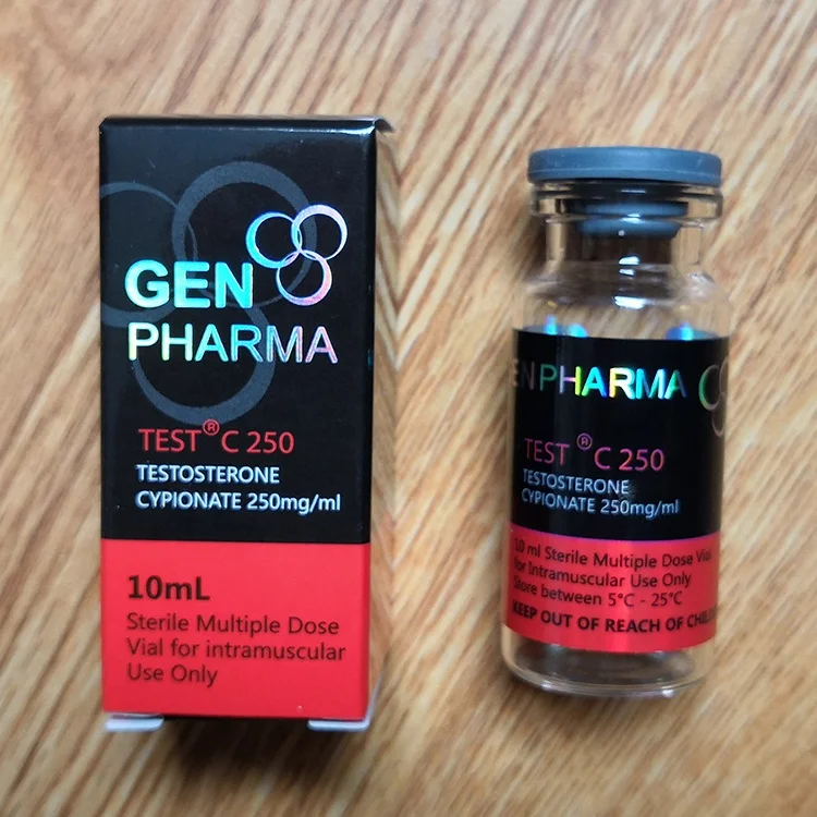 ZPT7-61 GEN PHARMA TEST C 250 красная цветная голограмма стероидная флакон упаковочная наклейка и коробка для флакона 10 мл