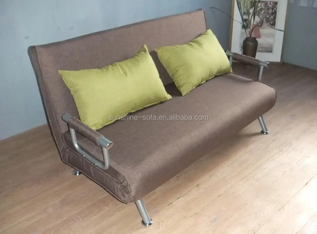 Hot Selling Sleeper Fabric 2 Seater Sofa Chair online Chair With Sofa Bed Leisure Metal Frame Three Folded Pull Out Arms Chair