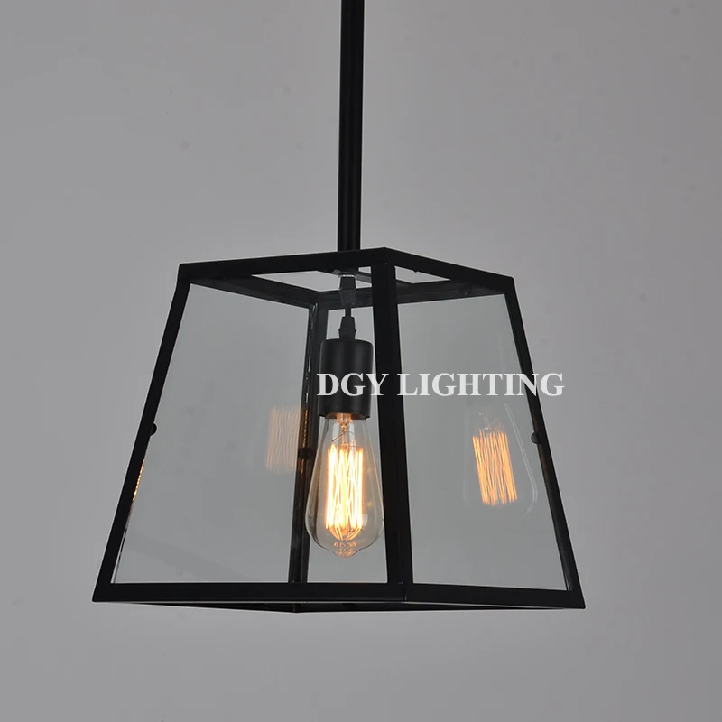 
Wall Mounted Black Brakect Vintage 110v-240v Restaurant Kids Room Wall Light decoration iron with glass 