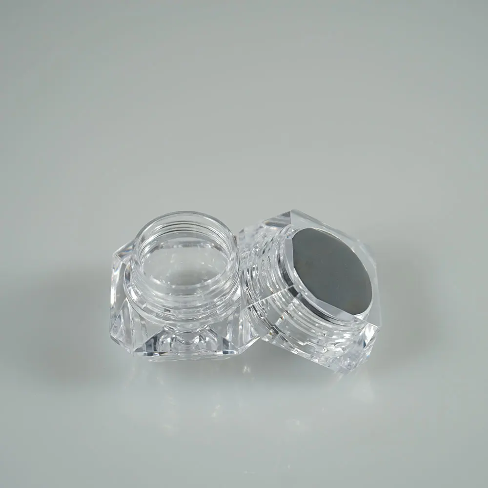 
Transparent diamond 3g plastic mini cosmetic packaging / blush jar / nail gel container 