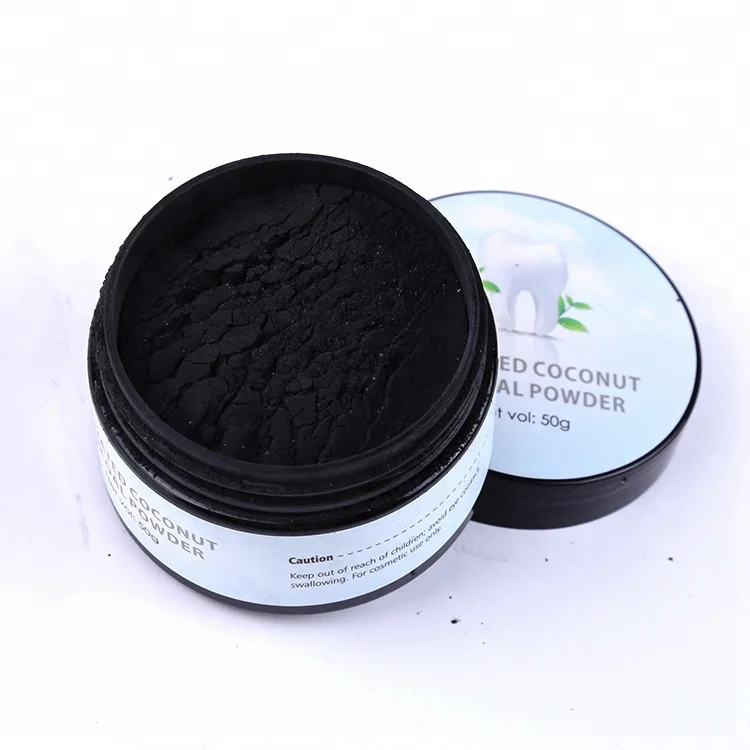 100% natural activated coconut/bamboo charcoal teeth whitening powder, mint flavor 50g