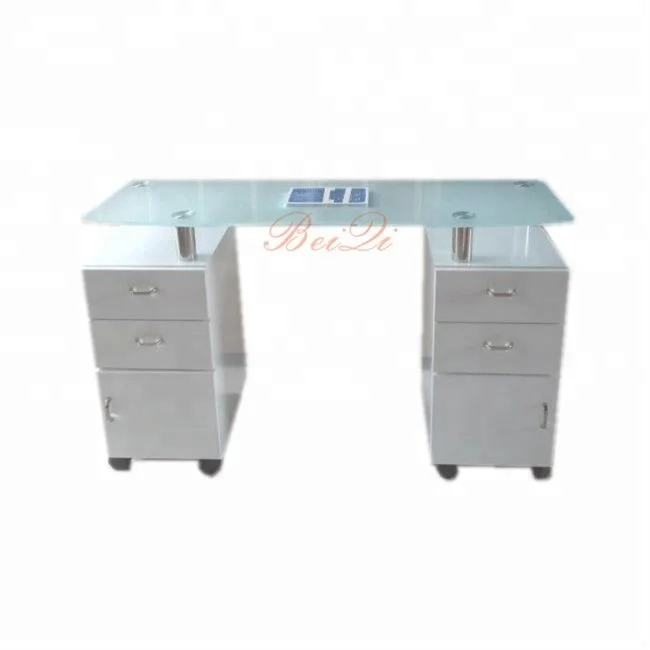 NEW !!! Beauty Nail Salon Furniture Glass Top Nail Tables Shellac Mesas De Manicure Usadas