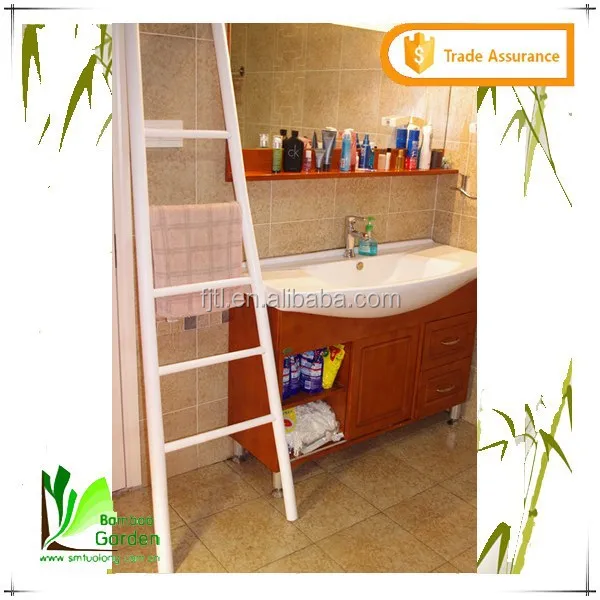 Напольная Бамбуковая вешалка для полотенец в форме лестницы для ванной комнаты