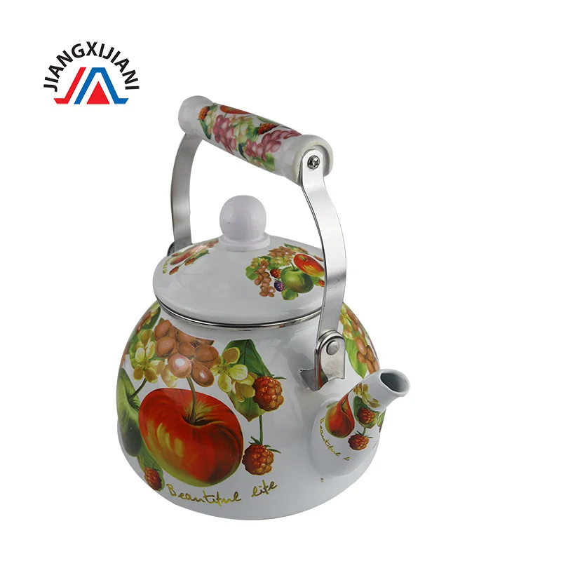 factory Flat-Bottom nice shape enamel kettle teapot